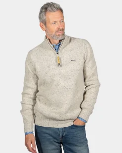 NZA New Zealand Auckland Effen trui met halve rits Dry -