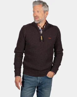 NZA New Zealand Auckland Effen trui met halve rits Dry -