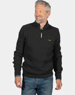 NZA New Zealand Auckland Effen trui met halve rits Dry -