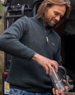 NZA New Zealand Auckland Effen trui met halve rits Dry -