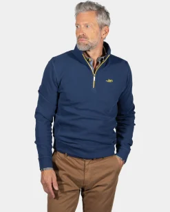 NZA New Zealand Auckland Effen trui met halve rits Arapohue -