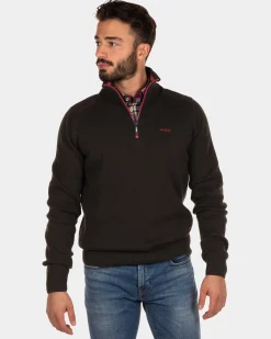 NZA New Zealand Auckland Effen trui met halve rits Oroua -