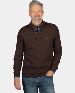 NZA New Zealand Auckland Effen trui met knopen Brownlee -