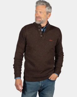 NZA New Zealand Auckland Effen trui met knopen Brownlee -