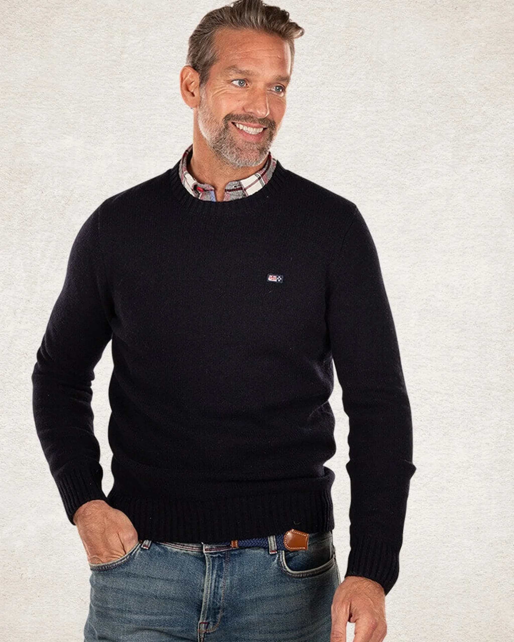 NZA New Zealand Auckland Effen trui met ronde hals van wol -