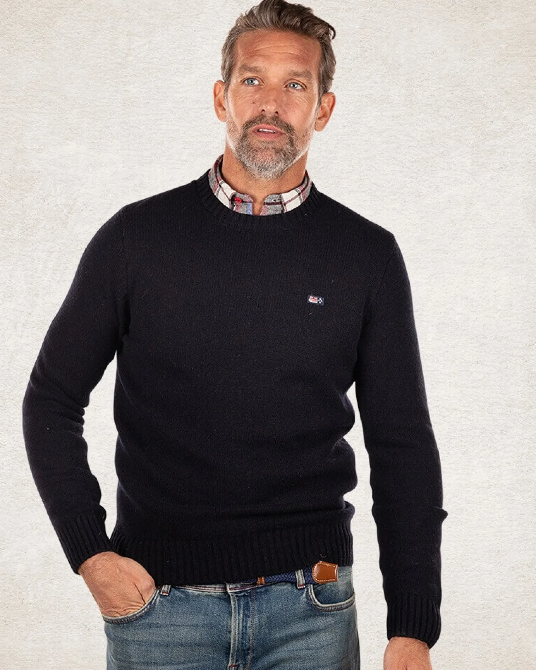 NZA New Zealand Auckland Effen trui met ronde hals van wol -