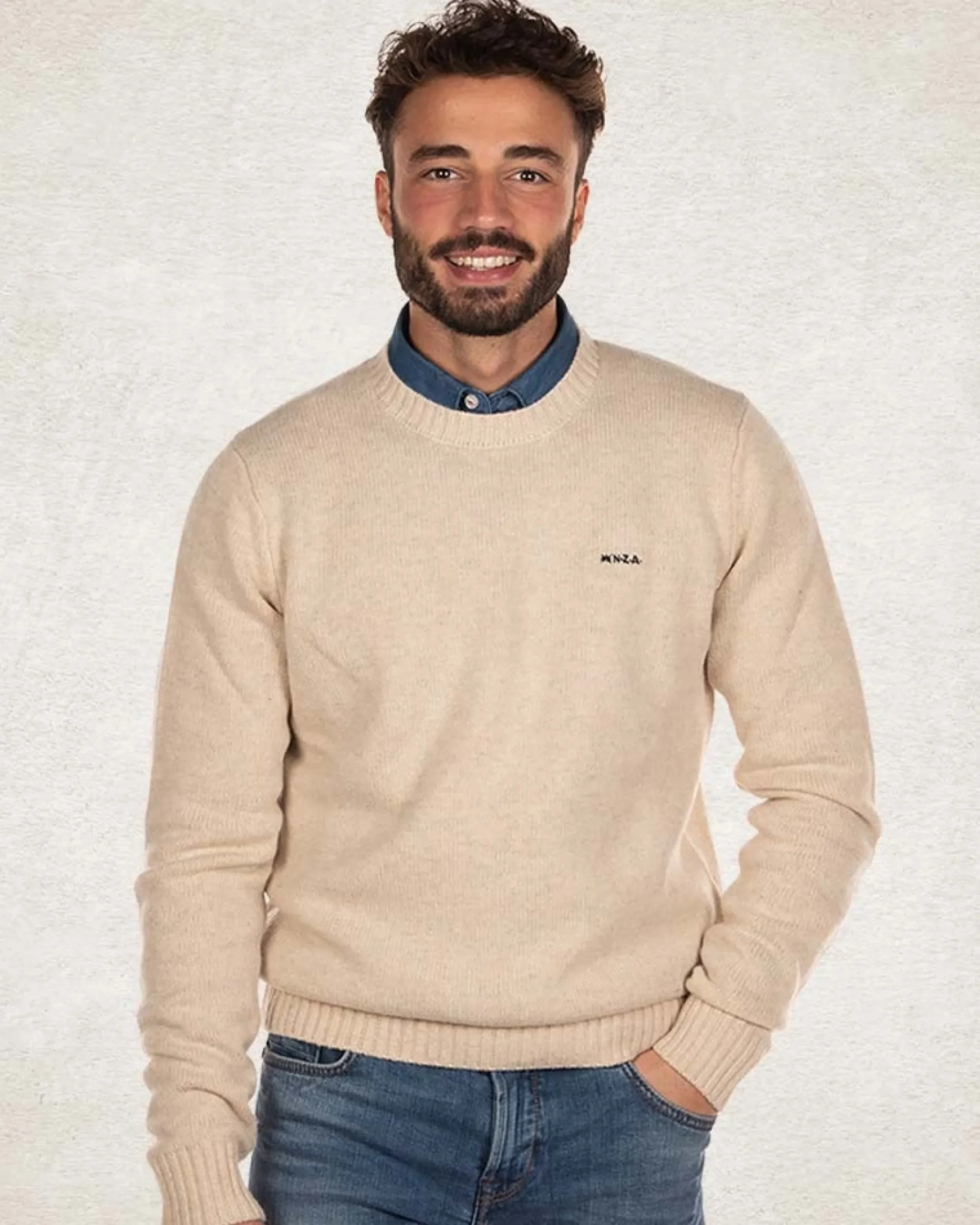 NZA New Zealand Auckland Effen trui met ronde hals van wol -