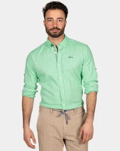 NZA New Zealand Auckland Felgekleurd effen overhemd - Fresh Green