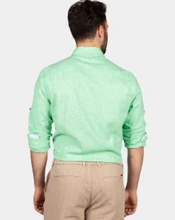 NZA New Zealand Auckland Felgekleurd effen overhemd - Fresh Green