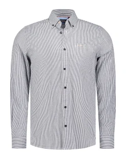 NZA New Zealand Auckland Fijngestreept grijs overhemd