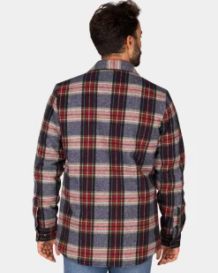 NZA New Zealand Auckland Flannellen gewateerd overhemd grijs groen rood -