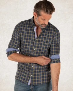 NZA New Zealand Auckland Geblokt flanellen overhemd met groen en blauw