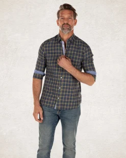 NZA New Zealand Auckland Geblokt flanellen overhemd met groen en blauw