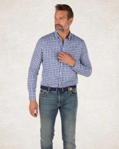 NZA New Zealand Auckland Geblokt overhemd met blauw en wit