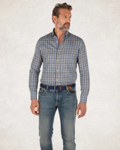 NZA New Zealand Auckland Geblokt overhemd met grijs en blauw