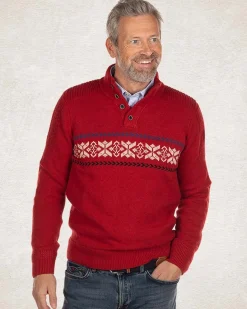 NZA New Zealand Auckland Gebreide trui met halve knoopssluiting -