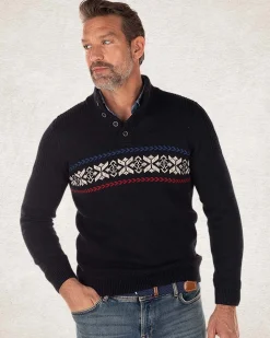 NZA New Zealand Auckland Gebreide trui met halve knoopssluiting -