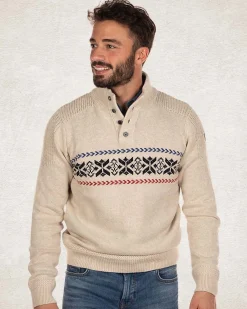 NZA New Zealand Auckland Gebreide trui met halve knoopssluiting -