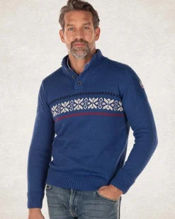 NZA New Zealand Auckland Gebreide trui met halve knoopssluiting -