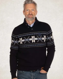 NZA New Zealand Auckland Gebreide trui met halve knoopssluiting -