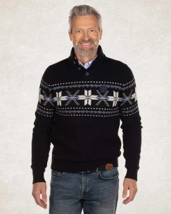 NZA New Zealand Auckland Gebreide trui met halve knoopssluiting -