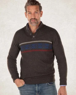 NZA New Zealand Auckland Gebreide trui met halve knoopssluiting -