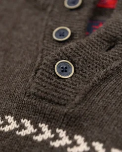 NZA New Zealand Auckland Gebreide trui met halve knoopssluiting -