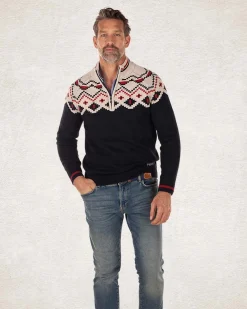 NZA New Zealand Auckland Gebreide trui met halve rits en accentkleuren -