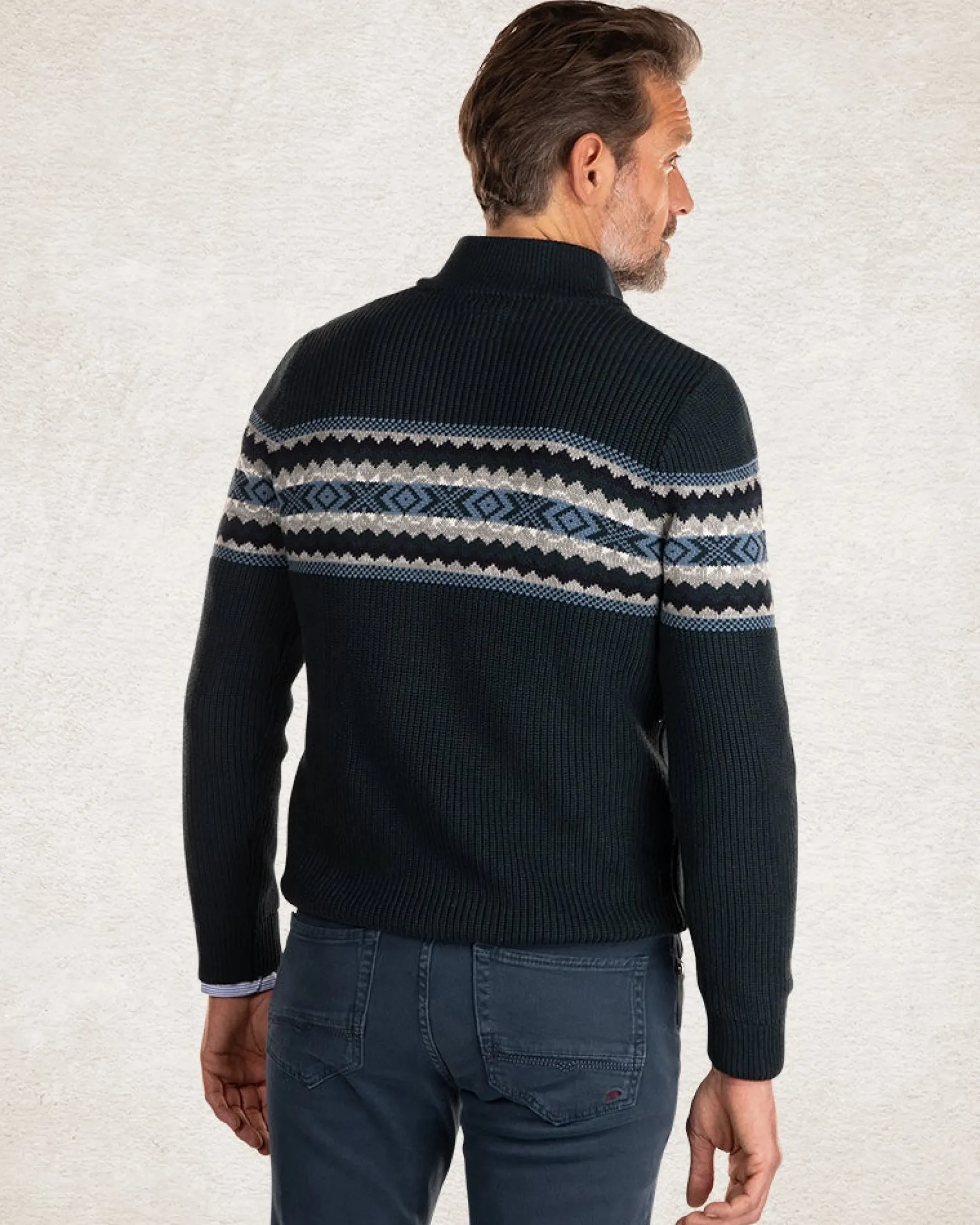 NZA New Zealand Auckland Gebreide trui met halve ritssluiting -