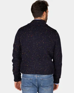 NZA New Zealand Auckland Gemêleerd donkerblauw wollen vest -