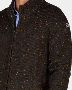 NZA New Zealand Auckland Gemêleerd donkerbruin wollen vest -