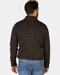 NZA New Zealand Auckland Gemêleerd donkerbruin wollen vest -