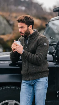 NZA New Zealand Auckland Gemêleerd donkerbruin wollen vest -