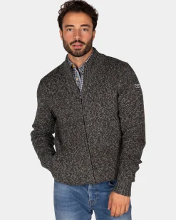 NZA New Zealand Auckland Gemêleerd grijs wollen vest -