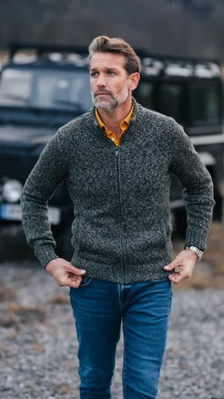 NZA New Zealand Auckland Gemêleerd grijs wollen vest -