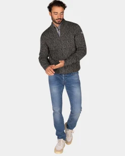 NZA New Zealand Auckland Gemêleerd grijs wollen vest -