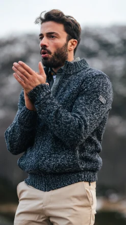 NZA New Zealand Auckland Gemêleerd navy wollen vest -