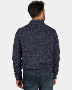 NZA New Zealand Auckland Gemêleerde donkerblauwe wollen pullover -