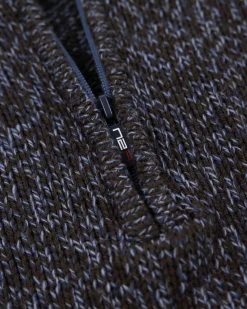 NZA New Zealand Auckland Gemêleerde donkerbruine wollen pullover -