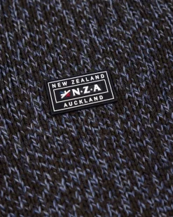 NZA New Zealand Auckland Gemêleerde donkerbruine wollen pullover -