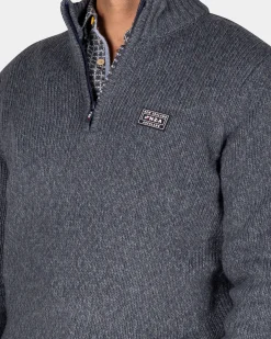 NZA New Zealand Auckland Gemêleerde grijze wollen pullover -