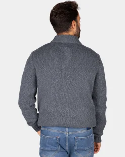 NZA New Zealand Auckland Gemêleerde grijze wollen pullover -