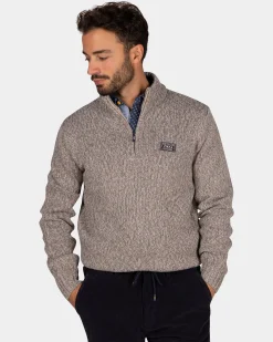 NZA New Zealand Auckland Gemêleerde lichtbruine wollen pullover -