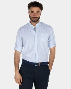 NZA New Zealand Auckland Geprint linnen overhemd -