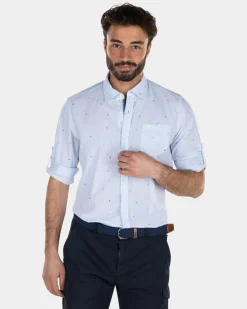 NZA New Zealand Auckland Geprint linnen overhemd -