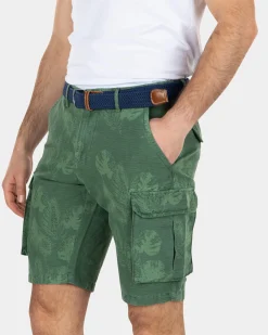 NZA New Zealand Auckland Geprinte linnen katoenen cargo shorts -