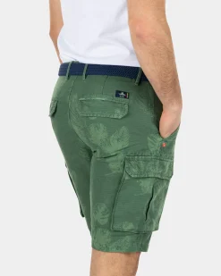 NZA New Zealand Auckland Geprinte linnen katoenen cargo shorts -