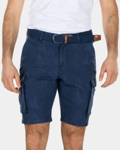 NZA New Zealand Auckland Geprinte linnen katoenen cargo shorts -