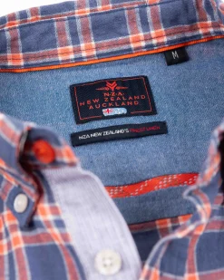 NZA New Zealand Auckland Geruit blauw en roze overhemd -