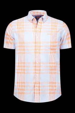 NZA New Zealand Auckland Geruit blauw met oranje overhemd -
